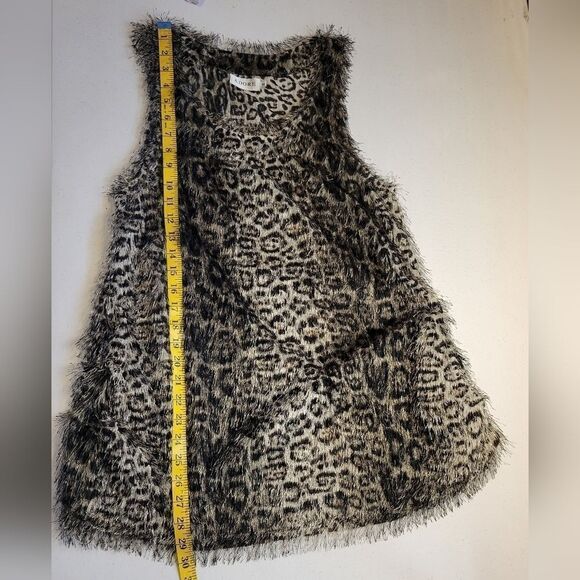 Adore Leopard Animal Print Eyelash Fringe Fabric Tank Top Women's size Medium - Picture 13 of 14